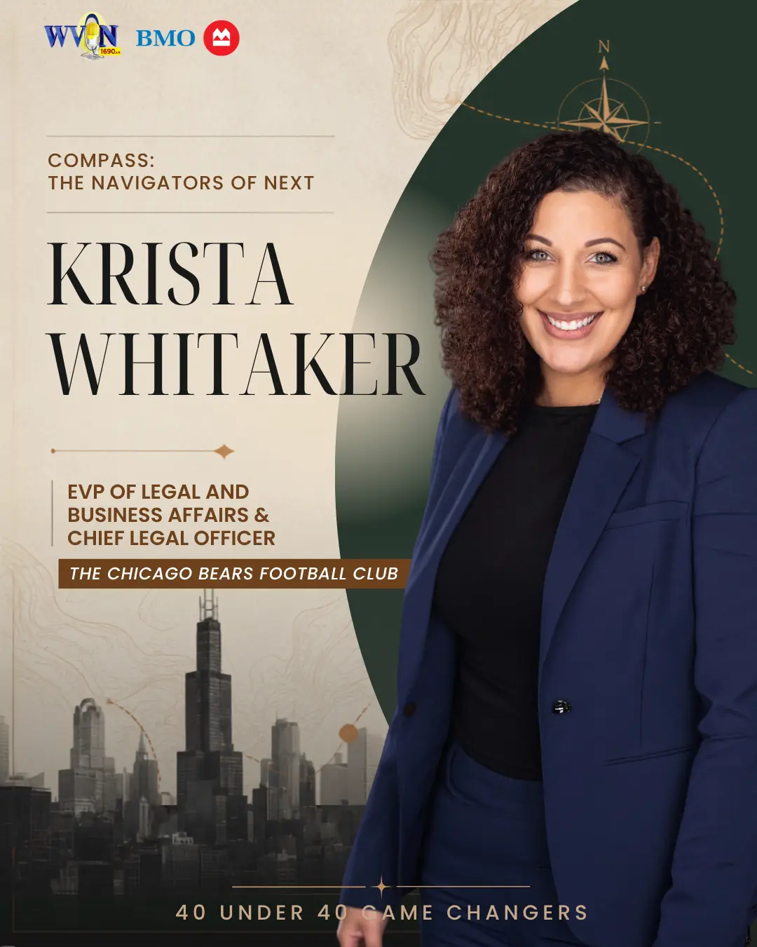 Krista Whitaker, EVP of Legal and Business Affairs & Chief Legal Officer at Chicago Bears Football Club
