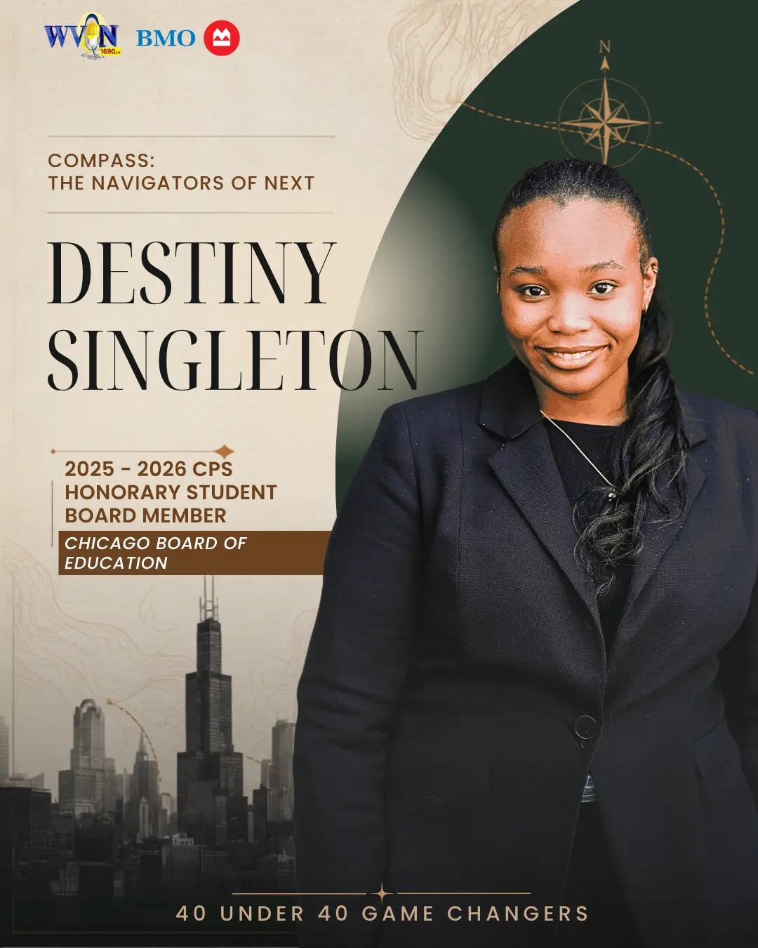 Destiny Singleton, 2025–2026 CPS Honorary Student Board Member at Chicago Board of Education